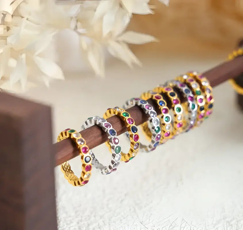 18k Gold Colorful Zircon Ring | Exquisite Multi-stone Design Women’s Jewellery All Collection Colorful