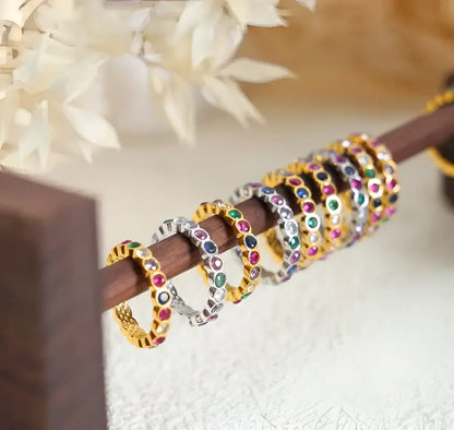 18k Gold Colorful Zircon Ring | Exquisite Multi-stone Design Women’s Jewellery All Collection Colorful