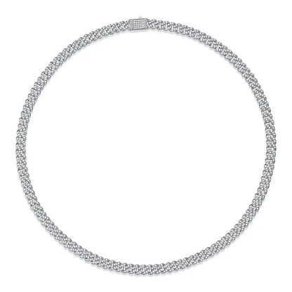 18k Gold Cuban Chain Necklace - Bold Diamond Statement All Silver Diamond Necklace Braided Chain Male Adults