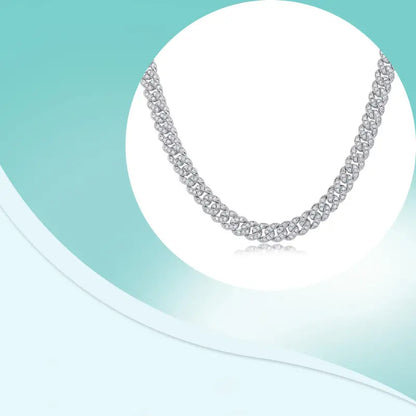 18k Gold Cuban Chain Necklace - Bold Diamond Statement All Silver Chain Necklace Bold Link Male Adults