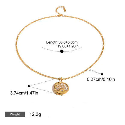18k Gold Devil’s Eye Diamond Necklace - Protective All Gold-toned Chain Necklace Circular Locket Female Adults