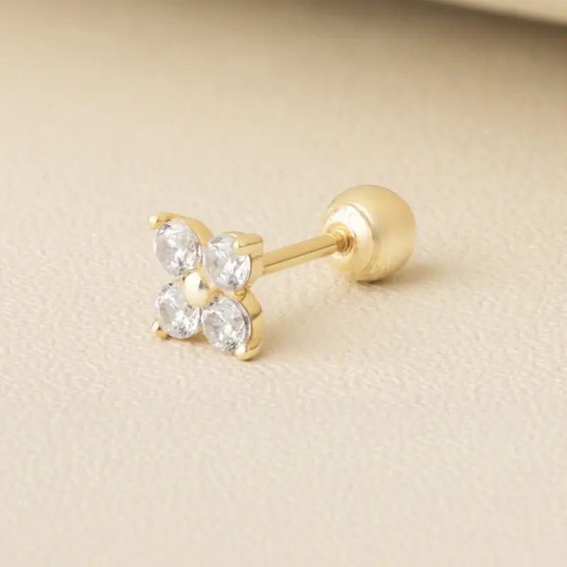 Gold Flower Earrings Solid Gold Flower Earrings - Jewelry & Accessories - Fine Jewelry - Earrings