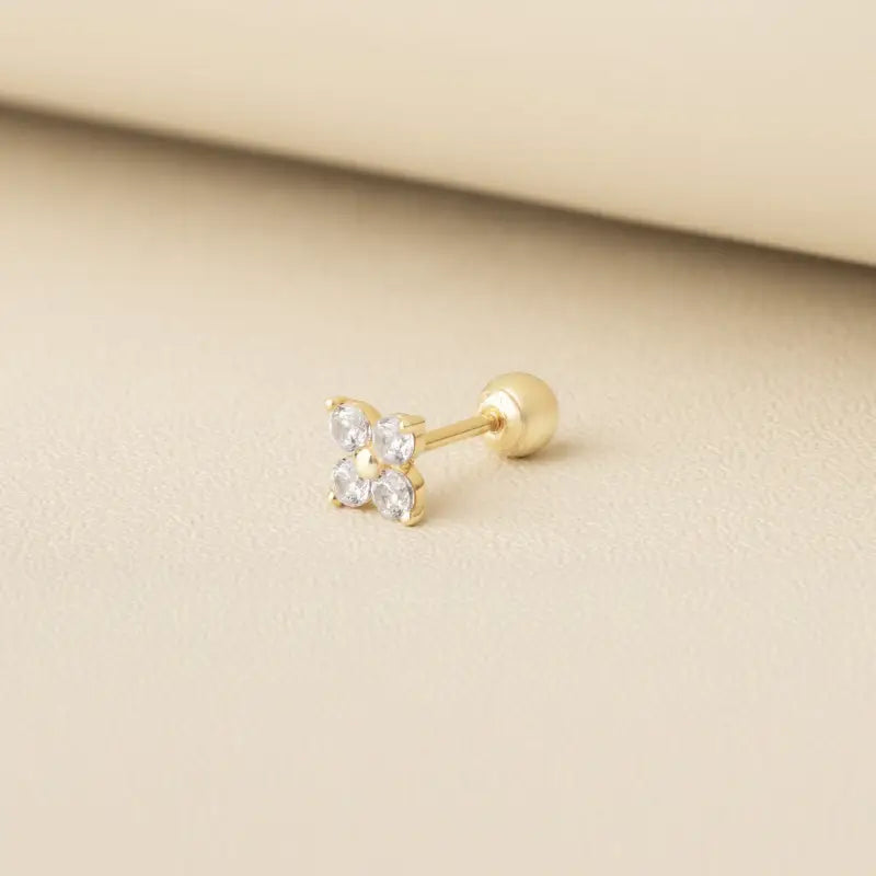 Gold Flower Earrings Solid Gold Flower Earrings - Jewelry & Accessories - Fine Jewelry - Earrings