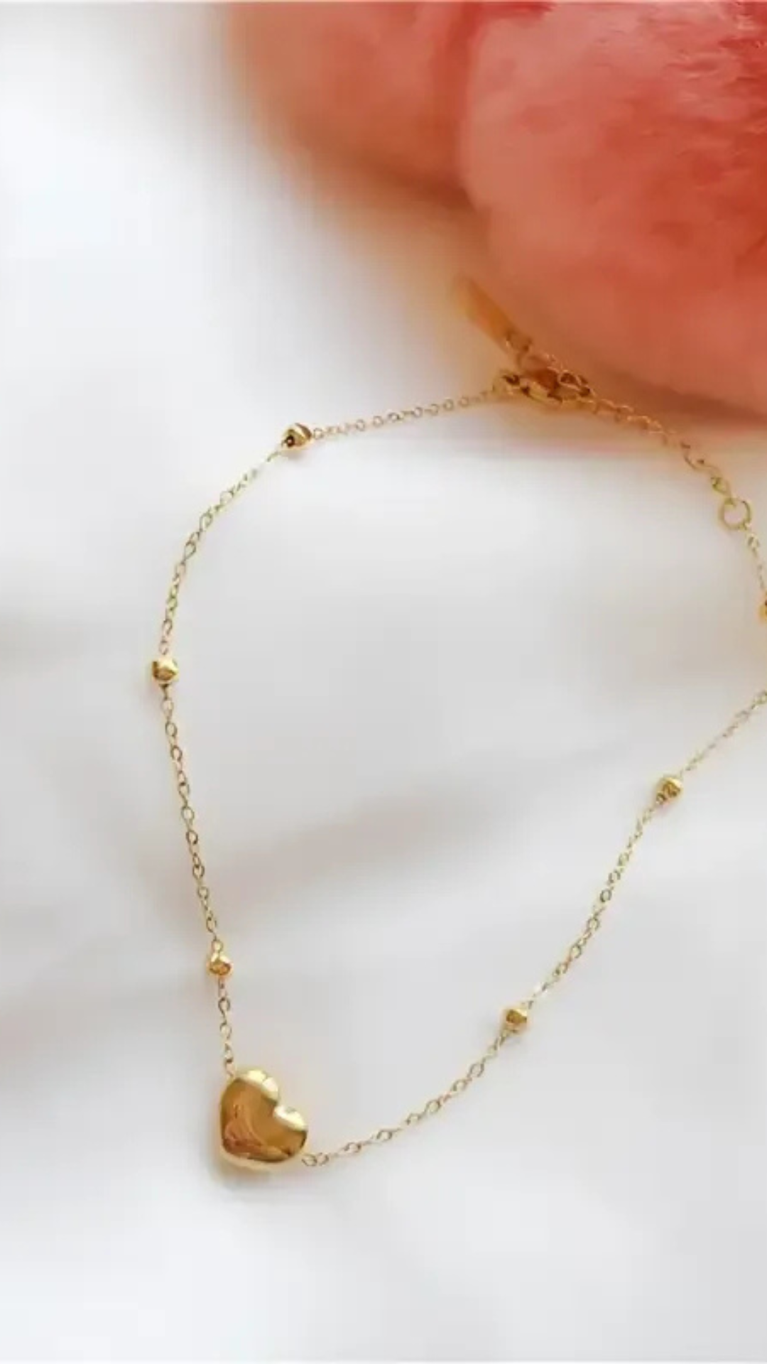 Gold Peach Heart Love Design Titanium Steel Anklet - Only - ALL