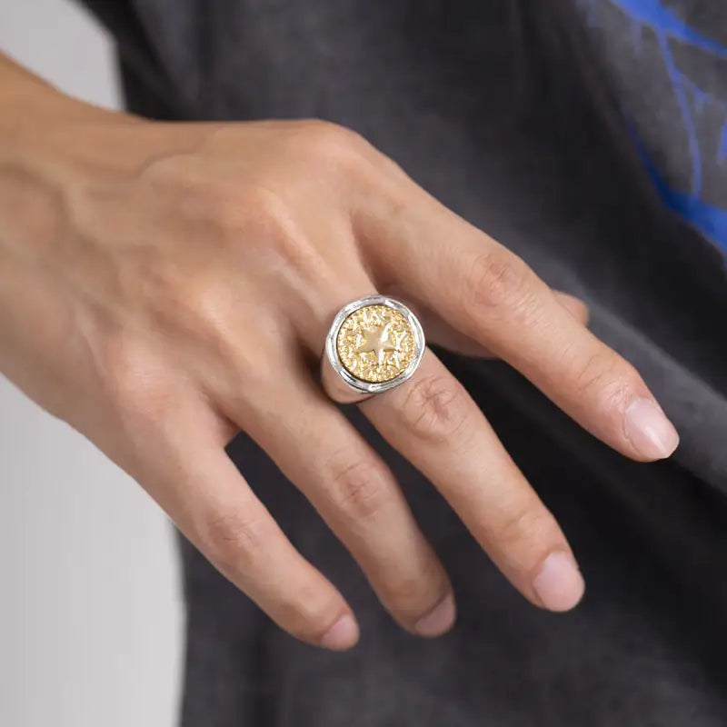 Gold Ripentagram Ring Gold Plated Fashion Retro Simple Pentagram Ring – Theora & Co