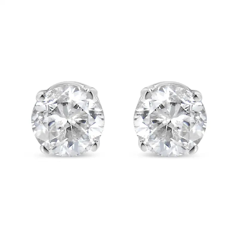 14K White Gold 5/8 Cttw Round Brilliant-Cut Lab Grown Diamond Classic Earrings - One Color / One Size - Jewelry &