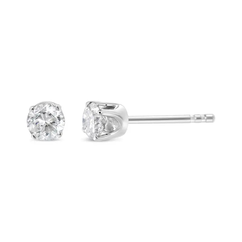 14K White Gold 5/8 Cttw Round Brilliant-Cut Lab Grown Diamond Classic Earrings - One Color / One Size - Jewelry &