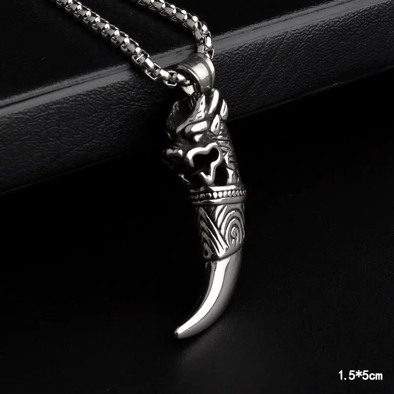 10 Designs Unique Men’s Necklace - Style D-Wolf Fang - ALL