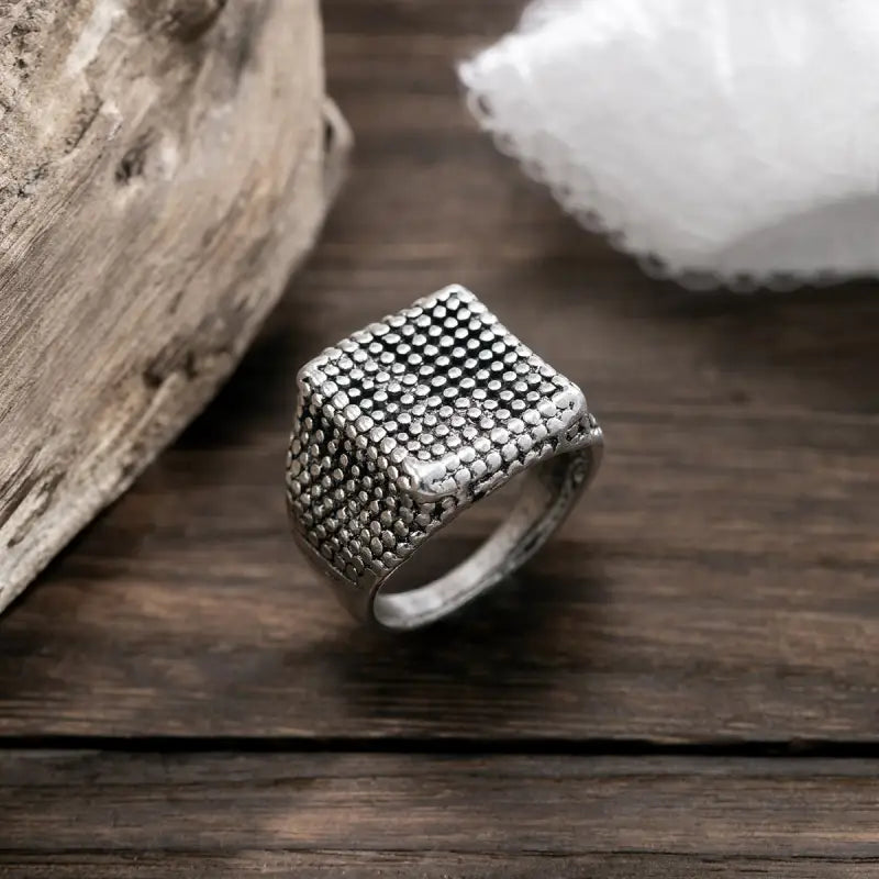 Square Design Men’s Ring – Modern Minimalist Statement for Everyday Style - Only - ALL