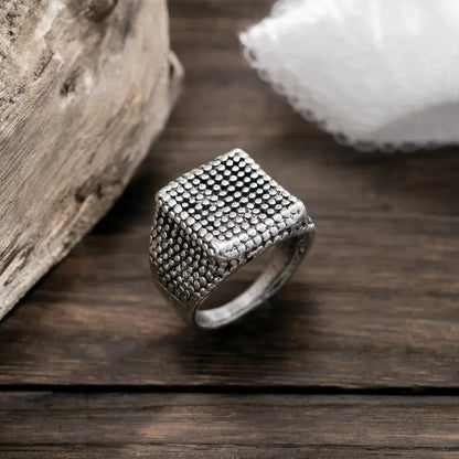 Square Design Men’s Ring – Modern Minimalist Statement for Everyday Style - Only - ALL